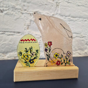 Zajączek Wielkanocny ozdoba stojąca fusing FS