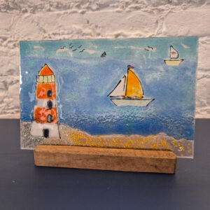 Latarnia Morska fusing ozdoba stojąca świecznik OSF