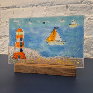 Latarnia Morska fusing ozdoba stojąca świecznik OSF