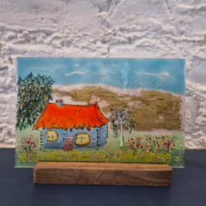 Wiejska Chata fusing ozdoba stojąca świecznik OSF