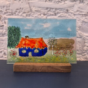 Wiejska Chata fusing ozdoba stojąca świecznik OSF