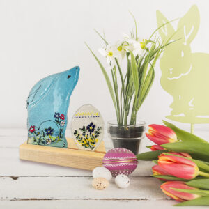 Zajączek Wielkanocny ozdoba stojąca fusing FS