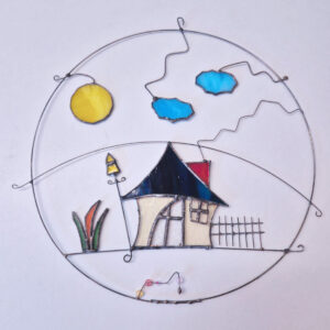 Domek witraż wiszący ZT