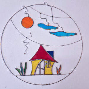 Domek witraż wiszący ZT