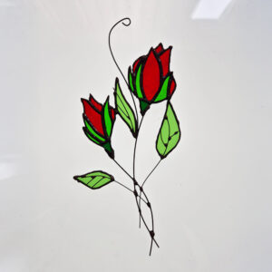 Róże witraż wiszący