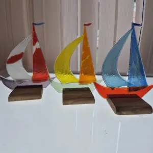 Statuetki żaglówki 16x20cm ozdoba stojąca - fusing