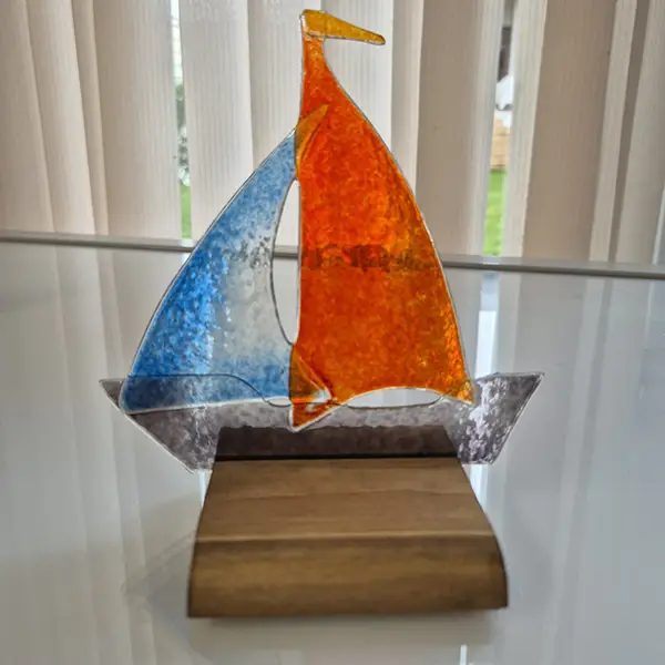 Statuetki żaglówki 14x14cm ozdoba stojąca - fusing - obrazek 4
