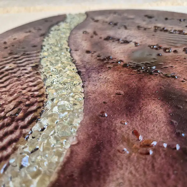 Fusing z inkluzjami - ozdoba stojąca, śr. 30 cm., wys. całkowita 40 cm. - obrazek 4